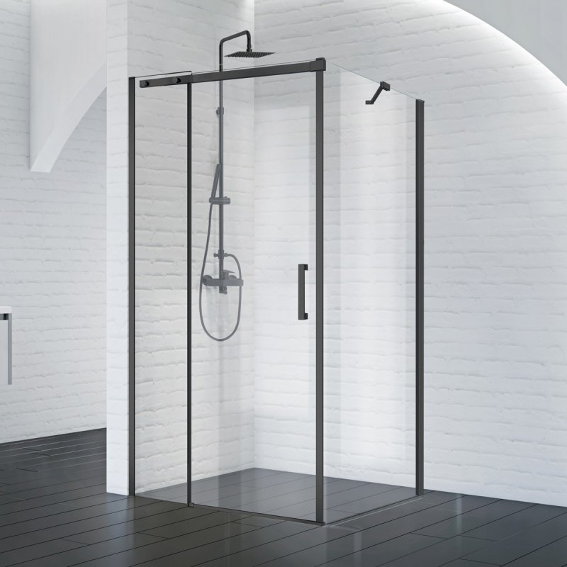 Душевой уголок BelBagno Acqua ACQUA-AH-1-120/90-C-NERO 120x90