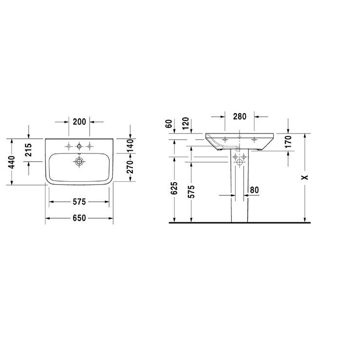 Раковина двойная Duravit DuraStyle 2338130030 130x48