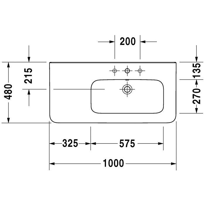 Раковина для мебели Duravit DuraStyle 2326100030 100x48