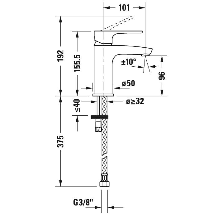 Смеситель для раковины Duravit B.1 B11010001010