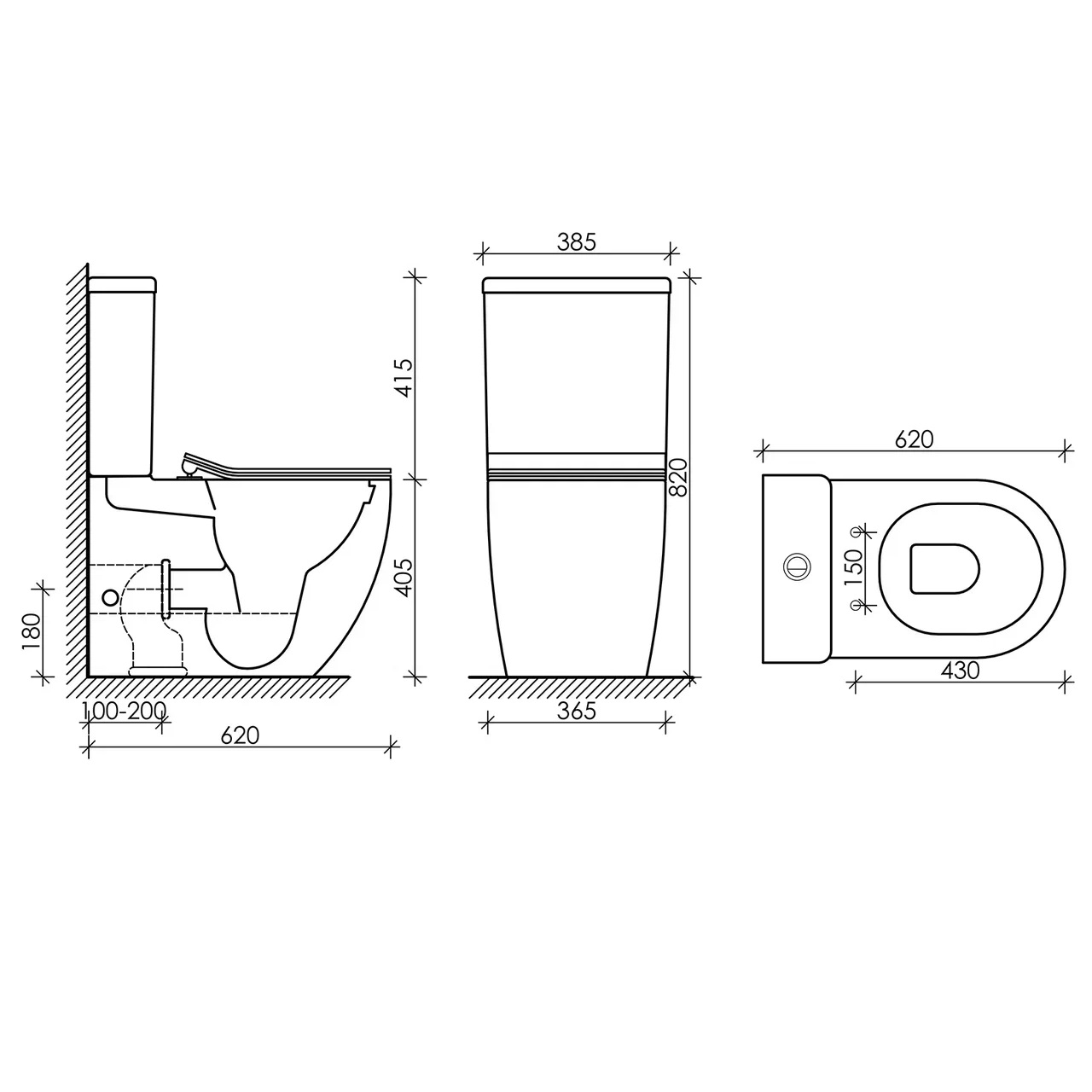 Бачок для унитаза Ceramica Nova Metropol CN4001-TMB 41.5х38.5 (черный матовый)