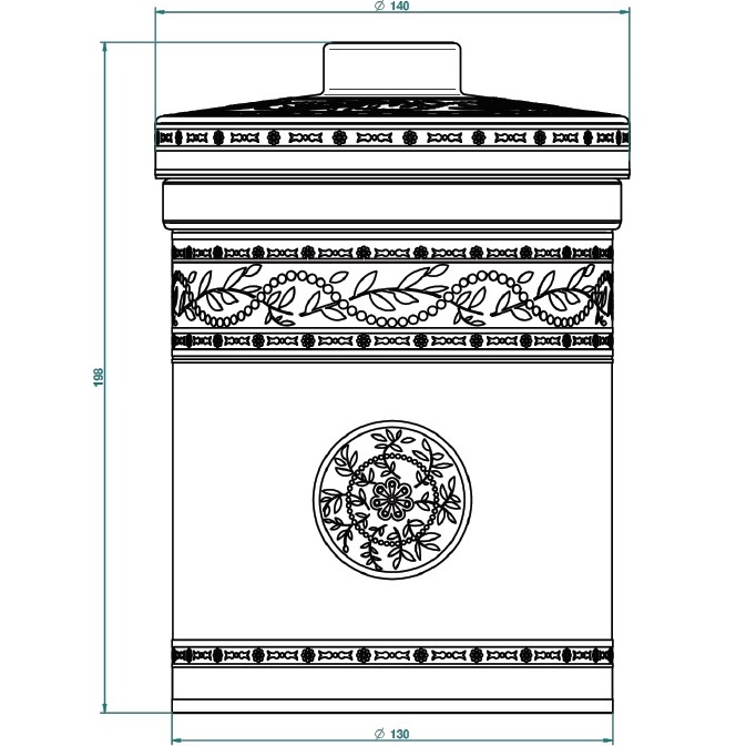 Банка фарфоровая с крышкой настольная THG Marquise noir decor Or A7F-A02-4611 (золотой, черный, белый)