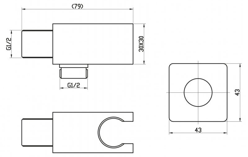 Штуцер с держателем BelBagno Nova BB-DHLA-IN