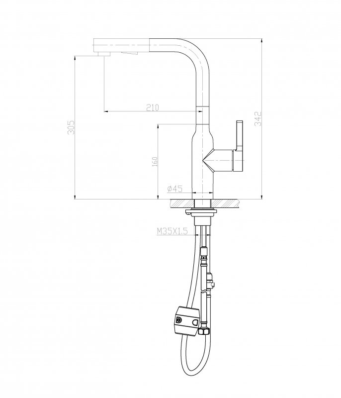 Смеситель для кухни BelBagno BB-LAM35-IN