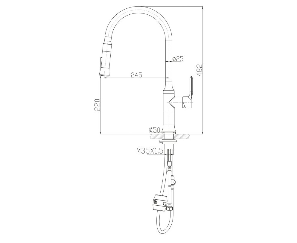 Смеситель для кухни BelBagno BB-LAM38-IN
