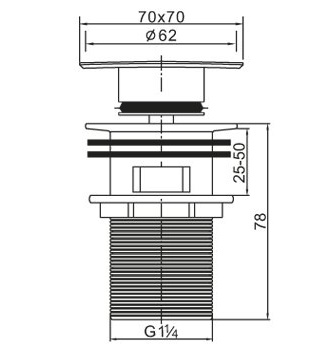 Донный клапан BelBagno BB-PCU-07-CRM