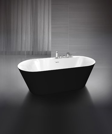 Ванна отдельностоящая BelBagno BB14-NERO/BIA 178x84
