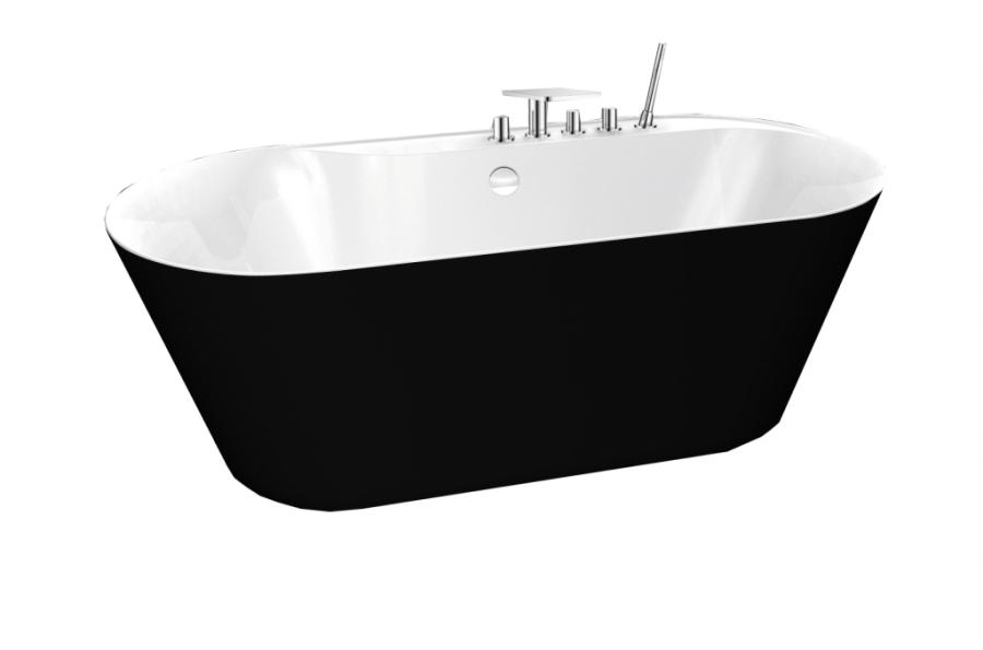 Ванна отдельностоящая BelBagno BB14-NERO/BIA 178x84