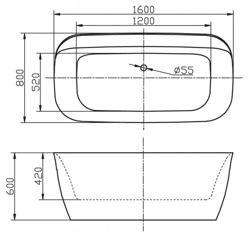 Ванна отдельностоящая BelBagno BB303 160x80