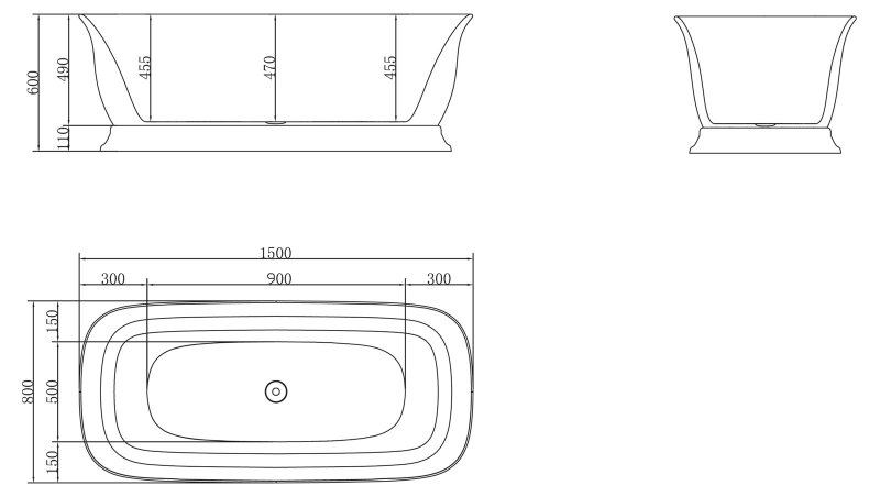 Ванна отдельностоящая BelBagno BB400-1500-800 150x80