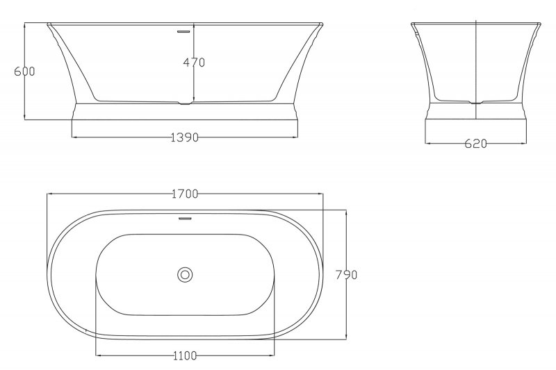 Ванна отдельностоящая BelBagno BB402-1700-790 170x79
