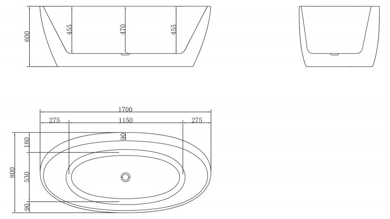 Ванна отдельностоящая BelBagno BB404-1700-800 170x80