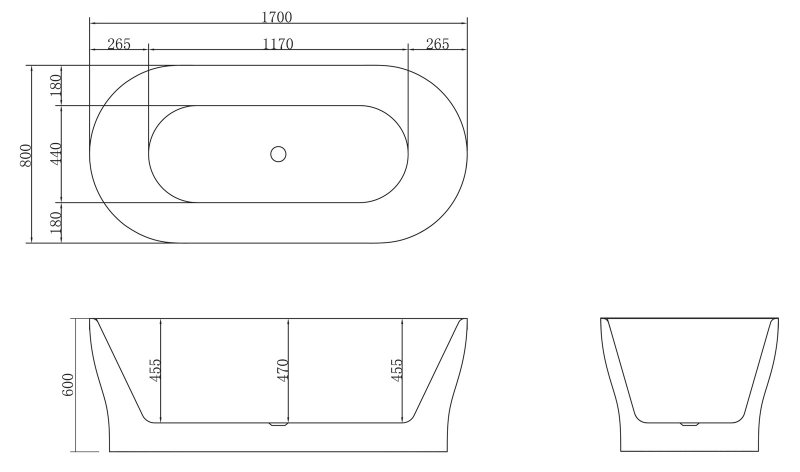 Ванна отдельностоящая BelBagno BB405-1700-800 170x80
