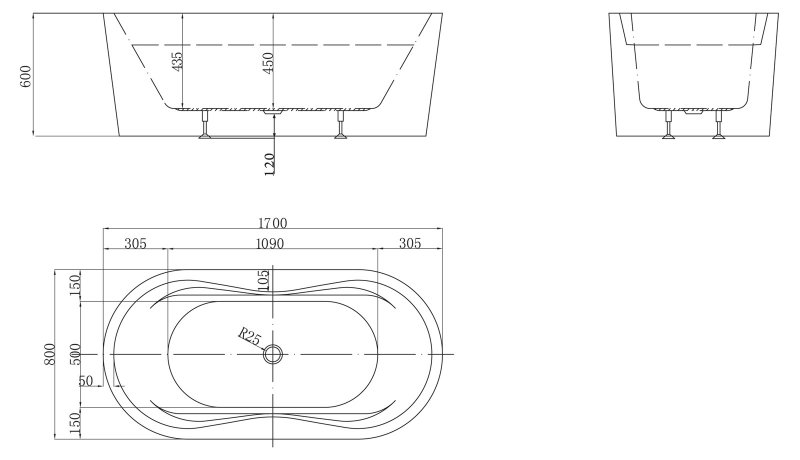 Ванна отдельностоящая BelBagno BB407-1700-800 170x80