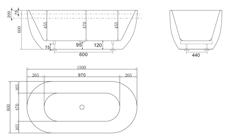 Ванна отдельностоящая BelBagno BB70-1700-800 170x80