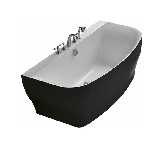 Ванна пристенная BelBagno BB74-NERO-W0 165x78