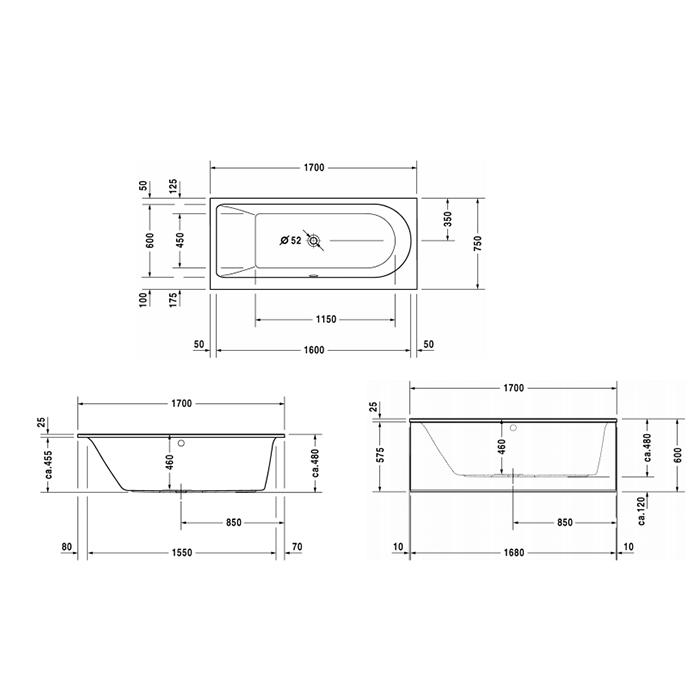 Ванна встраиваемая Duravit Darling New 700242000000000 170x75