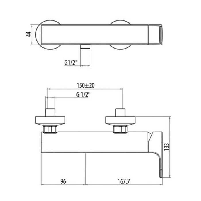 Смеситель для душа Gattoni H2Omix1000 1025/10С0cr