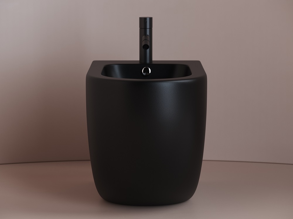 Биде напольное Ceramica Nova Metropol CN4005MB 57х36 с креплением (черный матовый)