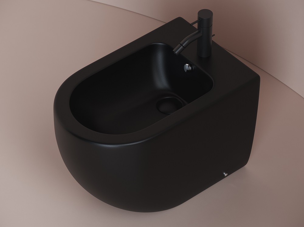 Биде напольное Ceramica Nova Metropol CN4005MB 57х36 с креплением (черный матовый)