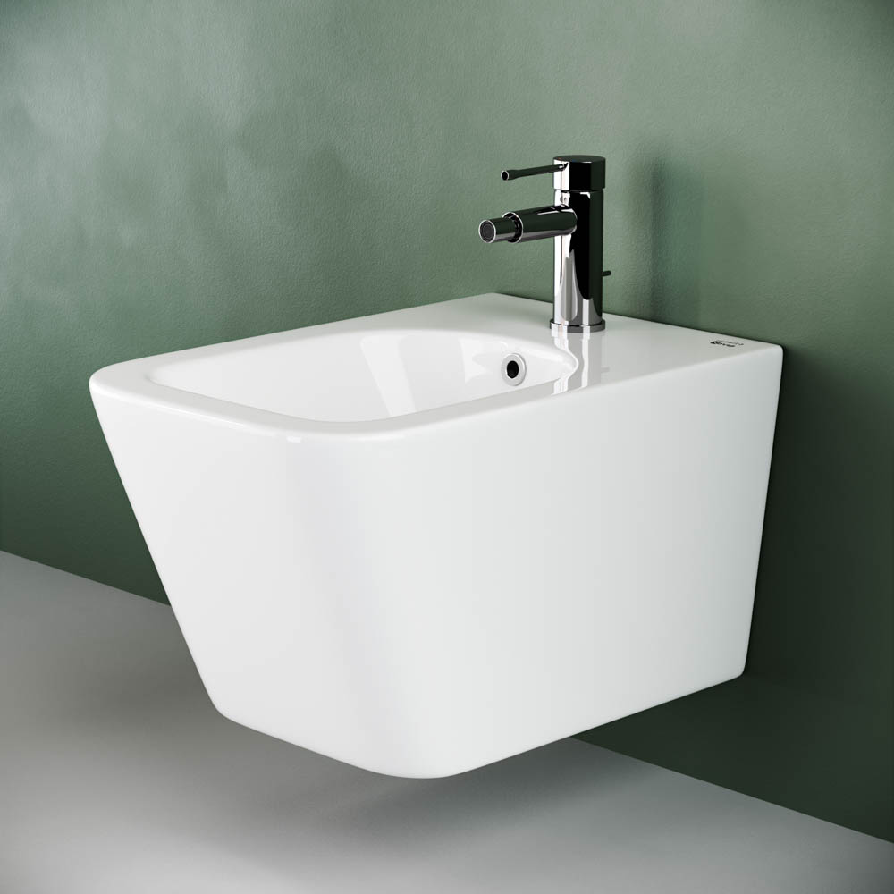 Биде подвесное Ceramica Nova Metric CN3008 51х34.5 с донным клапаном и креплением (белый)