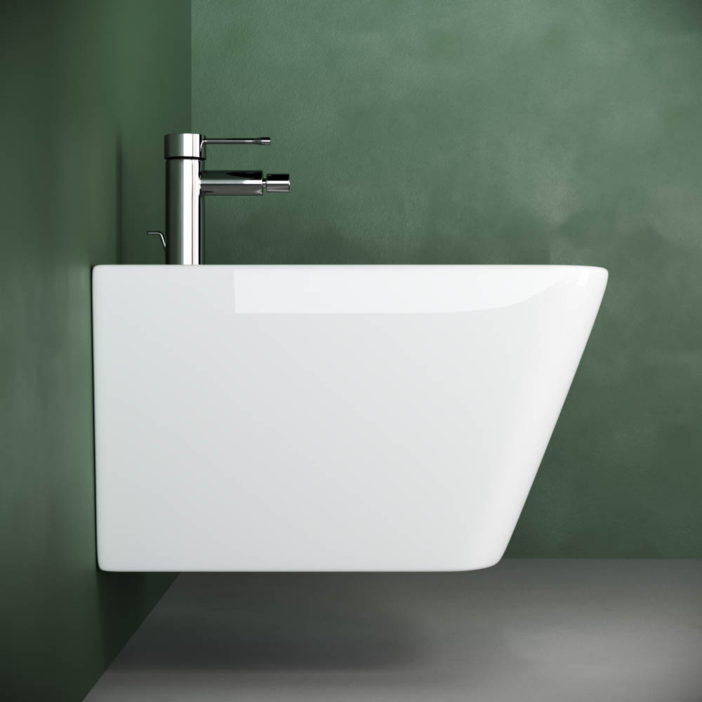 Биде подвесное Ceramica Nova Metric CN3008 51х34.5 с донным клапаном и креплением (белый)