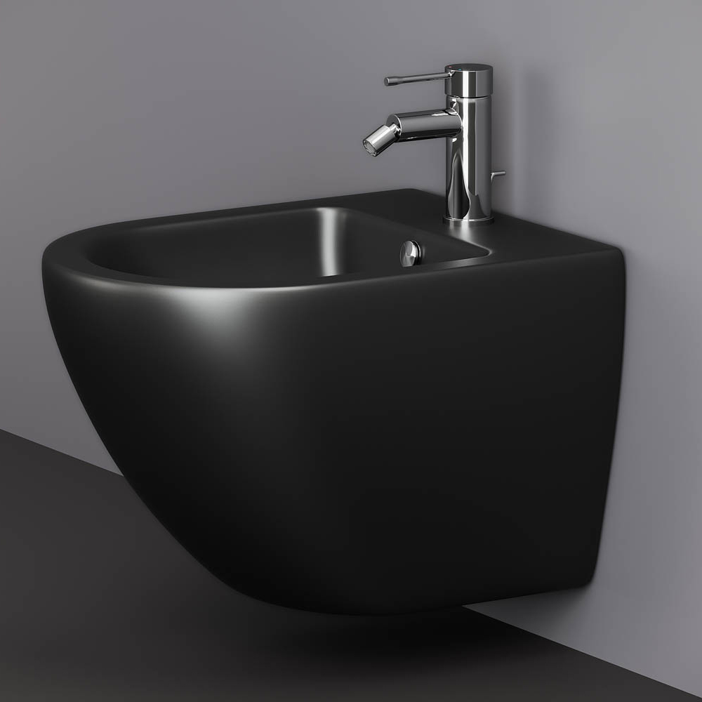 Биде подвесное Ceramica Nova Metropol CN4003MB 49х37с креплением (черный матовый)