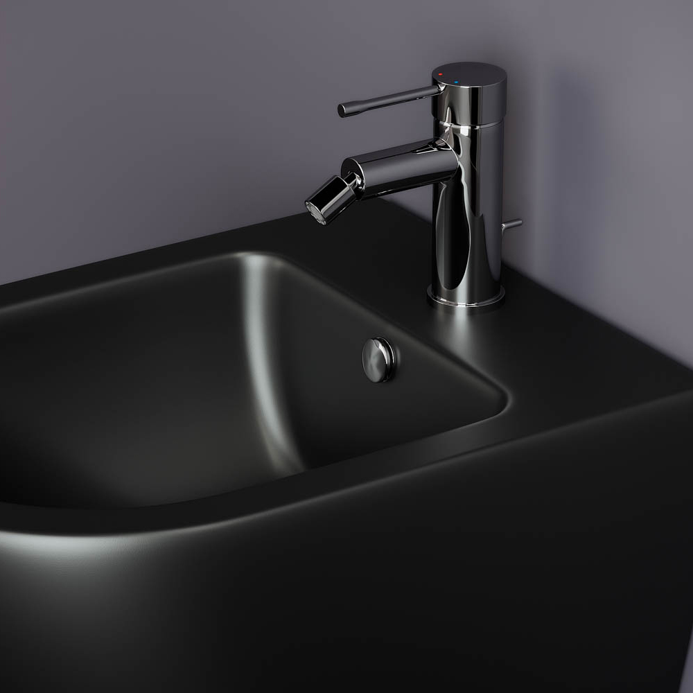 Биде подвесное Ceramica Nova Metropol CN4003MB 49х37с креплением (черный матовый)