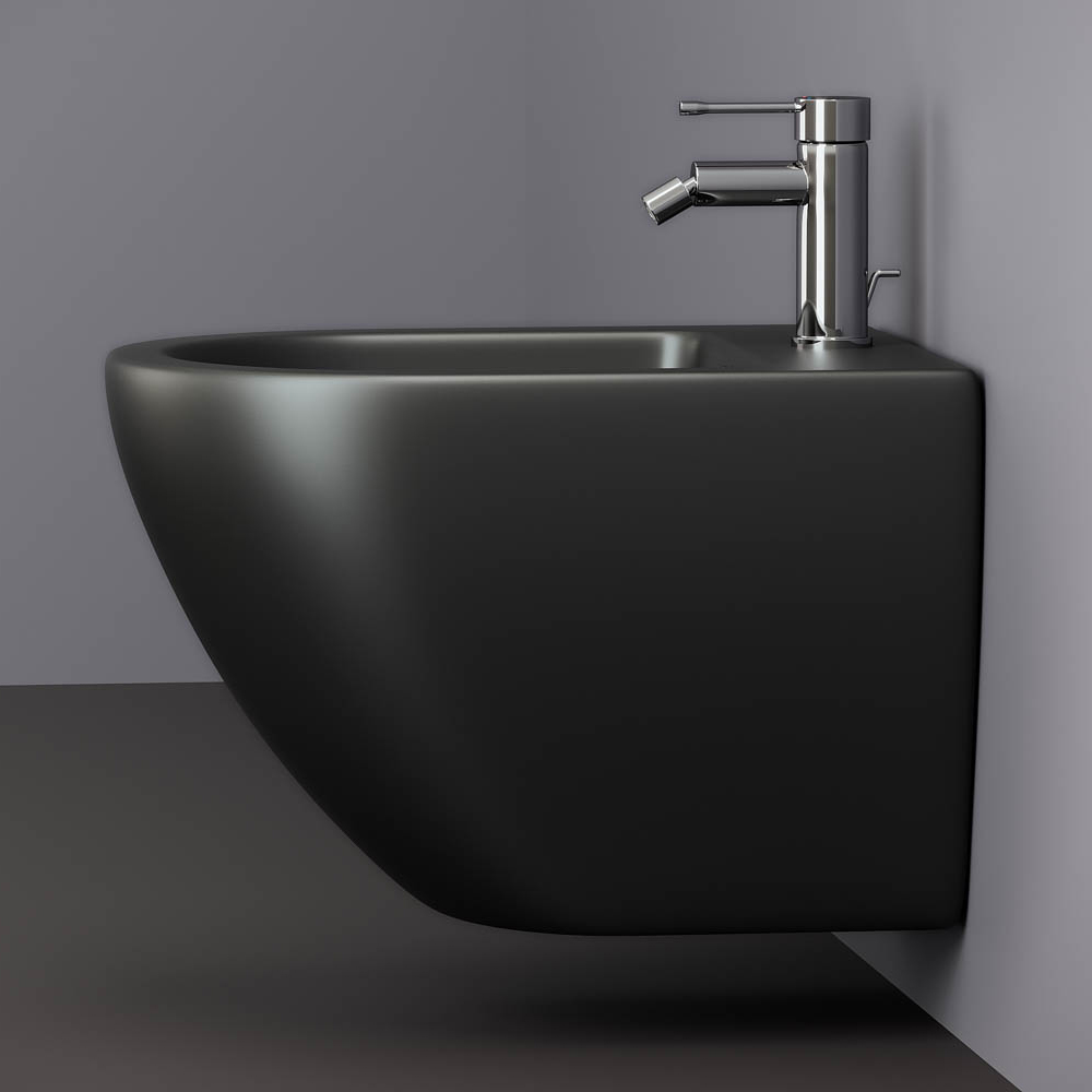 Биде подвесное Ceramica Nova Metropol CN4003MB 49х37с креплением (черный матовый)