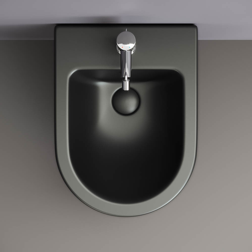 Биде подвесное Ceramica Nova Metropol CN4003MB 49х37с креплением (черный матовый)