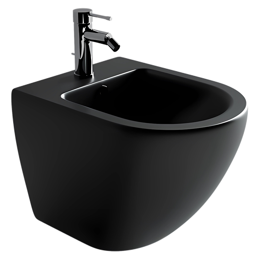 Биде подвесное Ceramica Nova Metropol CN4003MB 49х37с креплением (черный матовый)