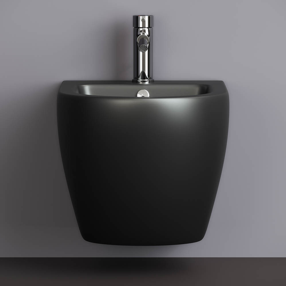 Биде подвесное Ceramica Nova Metropol CN4003MB 49х37с креплением (черный матовый)