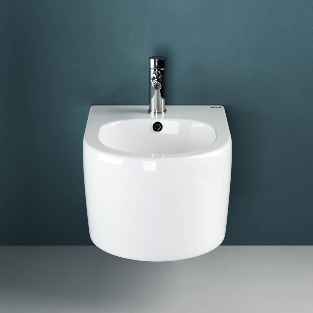 Биде подвесное Ceramica Nova Moments CN3004 49х37 с креплением и донным клапаном с керамической накладкой (белый)