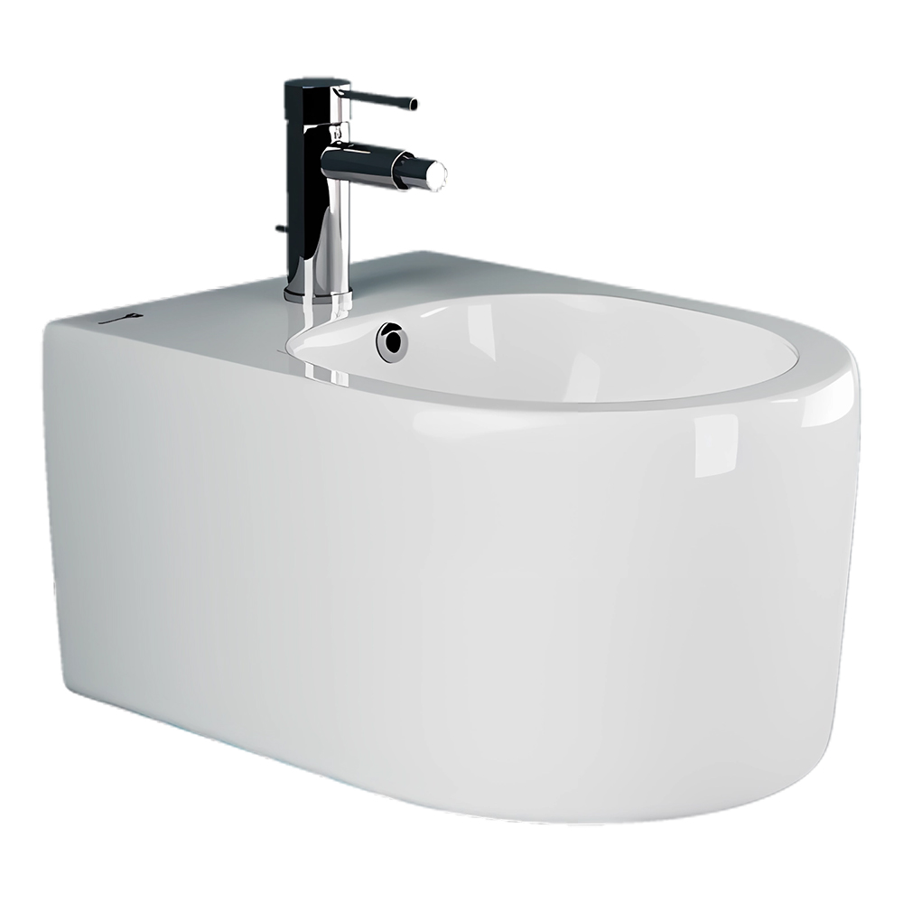Биде подвесное Ceramica Nova Moments CN3004 49х37 с креплением и донным клапаном с керамической накладкой (белый)
