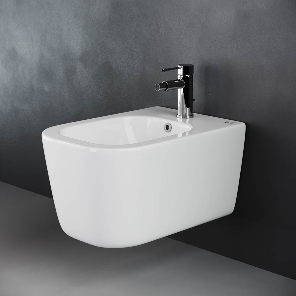 Биде подвесное Ceramica Nova New day CN3006 51х35 с креплением и донным клапаном с керамической накладкой (белый)