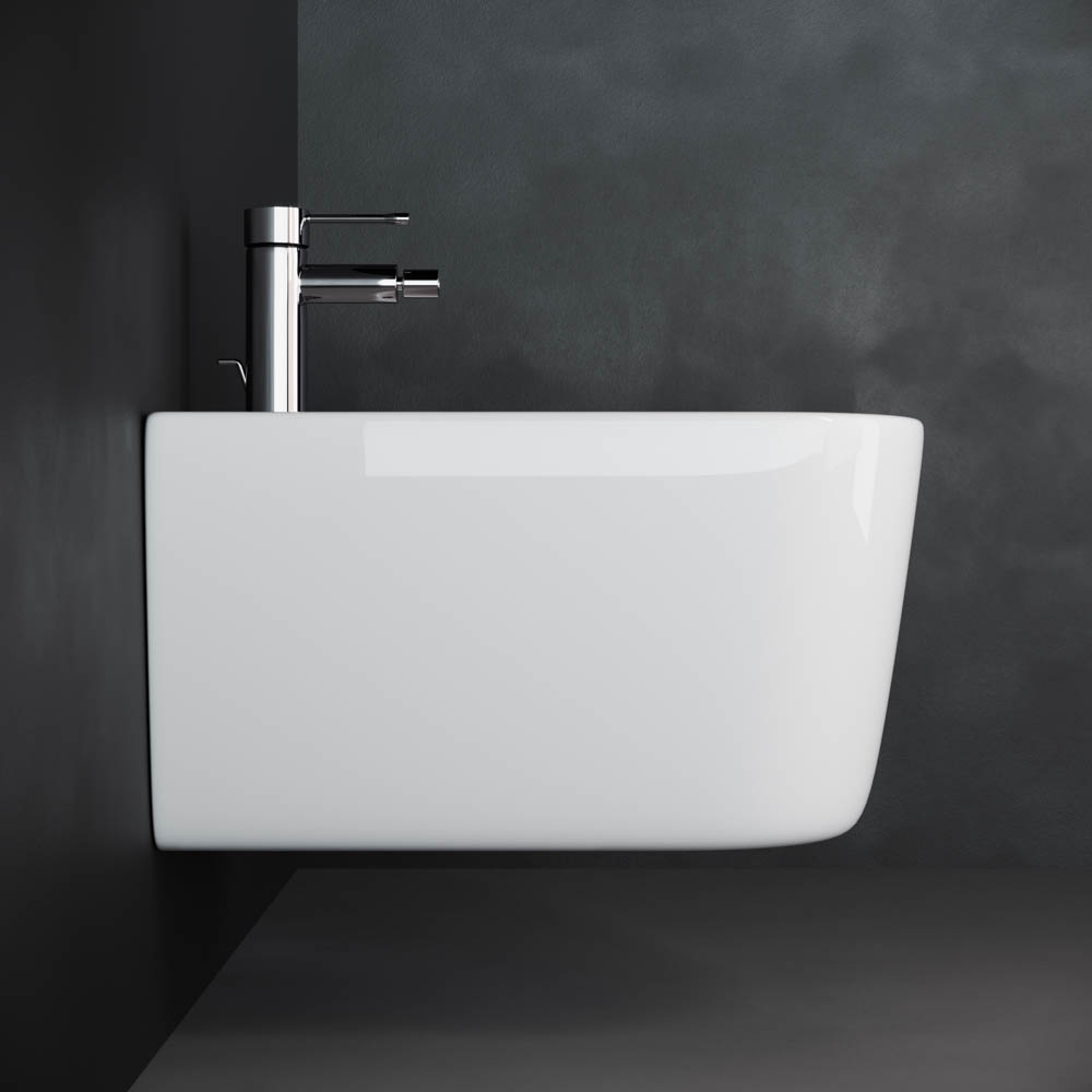 Биде подвесное Ceramica Nova New day CN3006 51х35 с креплением и донным клапаном с керамической накладкой (белый)