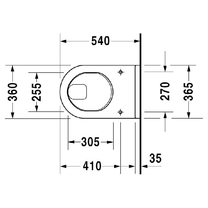 Унитаз подвесной Duravit Starck 3 2201090000 54x36
