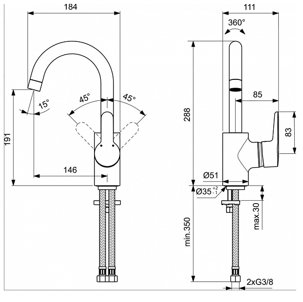 Смеситель для раковины Ideal Standard Connect Blue B9933AA