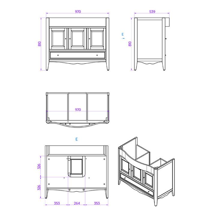 Комплект мебели TW Veronica Nuovo VER4105-B+AR874bi*1