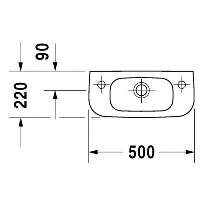 Раковина подвесная Duravit D-Code 07065000082 50x22