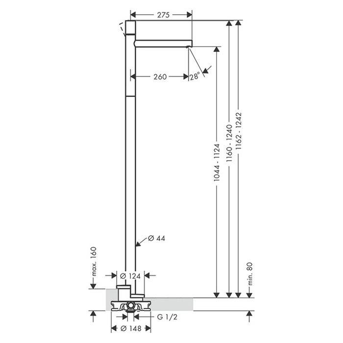Смеситель для раковины Axor Uno 45037000