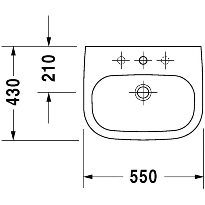 Раковина подвесная Duravit D-Code 23105500302 55x43