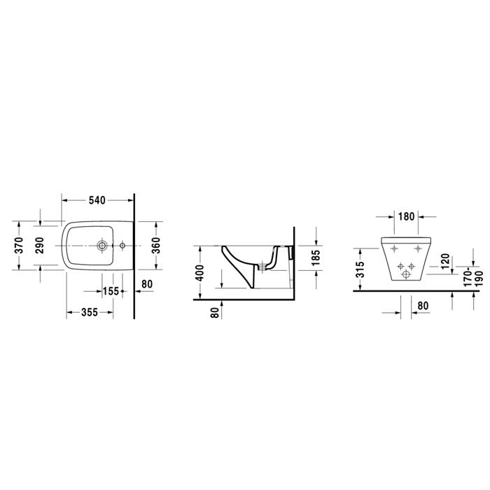 Биде подвесное Duravit DuraStyle 2282150000 54x37