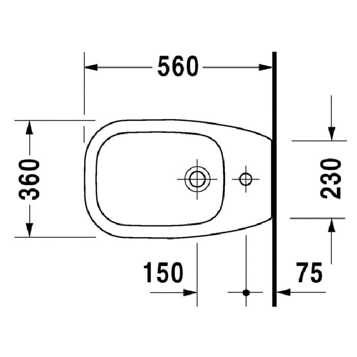 Биде напольное Duravit D-Code 22411000002 56x36