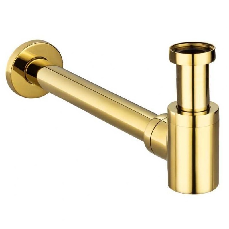 Cифон для раковины короткий Remer 958BDO (золотой)