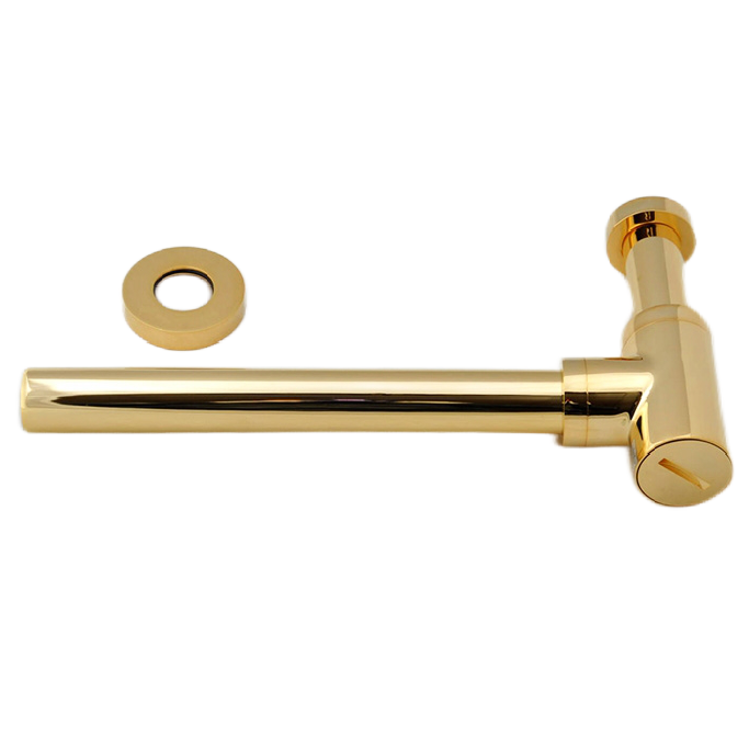 Cифон для раковины короткий Remer 958BDO (золотой)