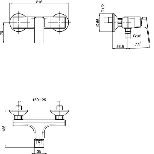 Cмеситель для душа настенный Fima Carlo Frattini Fit F3385/1CR (хром)