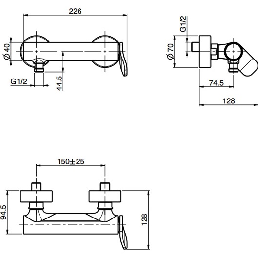Cмеситель для душа настенный Fima Carlo Frattini Flo F3805CR (хром)