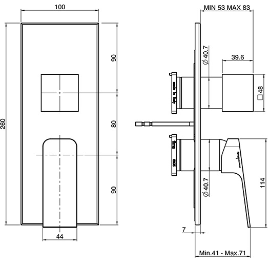 Cмеситель для душа скрытого монтажа Fima Carlo Frattini Fit F3389X6BS (белый матовый), 3 источника