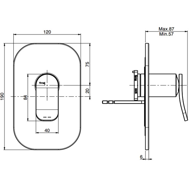 Cмеситель для душа встраиваемый Fima Carlo Frattini Flo F3809X1OR (золотой)